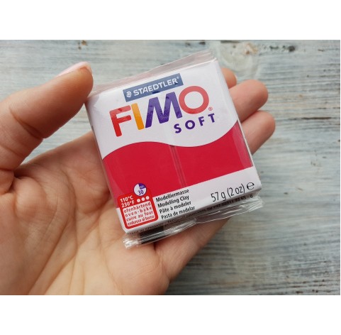 FIMO Soft oven-bake polymer, cherry red, Nr. 26, 57 gr
