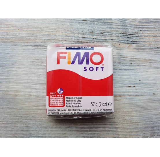 FIMO Soft oven-bake polymer, christmas red, Nr. 2P, 57 gr