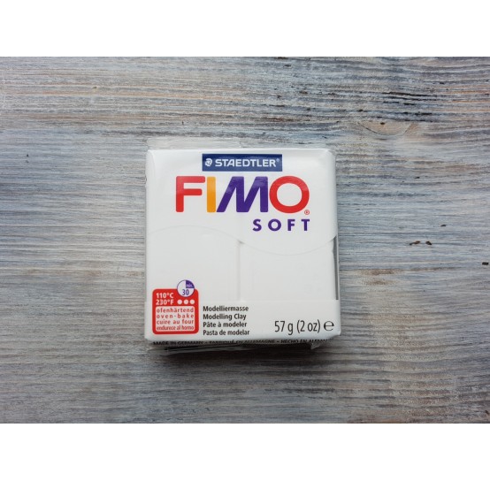 FIMO Soft oven-bake polymer clay, white, Nr. 0, 57 gr