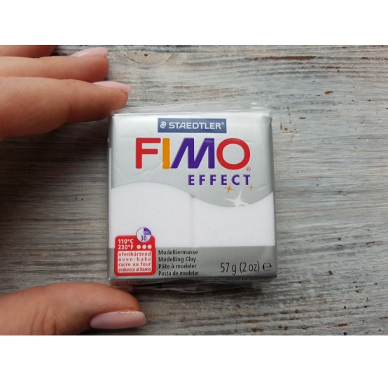 FIMO Effect oven-bake polymer clay, white (glitter), Nr. 052, 57 gr