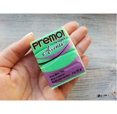Sculpey Premo Accents oven-bake polymer clay, green translucent, Nr. 5048, 57 gr