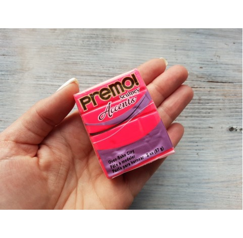 Sculpey Premo Accents oven-bake polymer clay, fluorescent pink, Nr. 5503, 57 gr