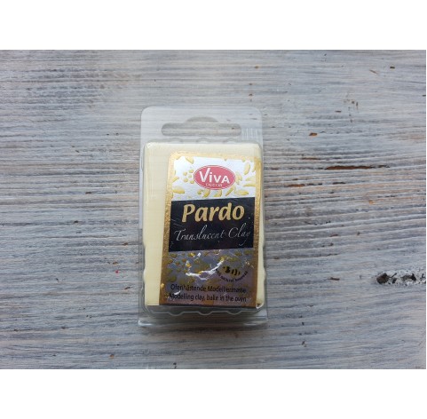 PARDO oven-bake polymer clay, yellow translucent, Nr. 206, 56 gr