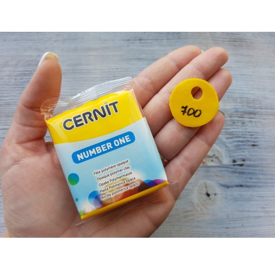 Cernit Number One oven-bake polymer clay, yellow, Nr. 700, 56 gr