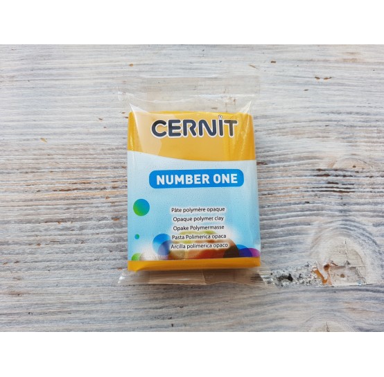 Cernit Number One oven-bake polymer clay, yellow ochre, Nr. 746, 56 gr