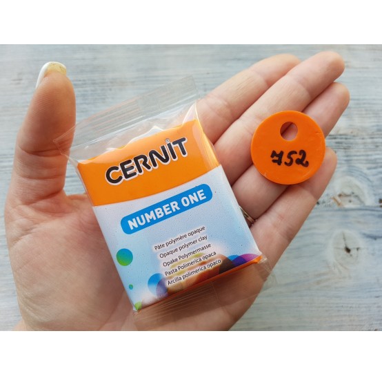 Cernit Number One oven-bake polymer clay, orange, Nr. 752, 56 gr