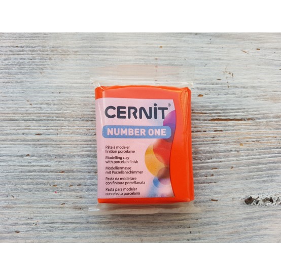 Cernit Number One oven-bake polymer clay, poppy red, Nr. 428, 56 gr