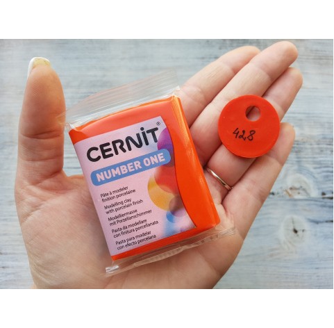 Cernit Number One oven-bake polymer clay, poppy red, Nr. 428, 56 gr
