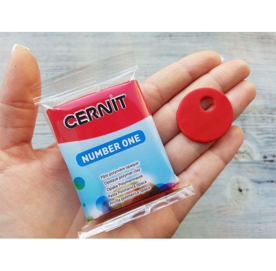 Cernit Number One oven-bake polymer clay, deep red(x-mas red), Nr. 463, 56 gr