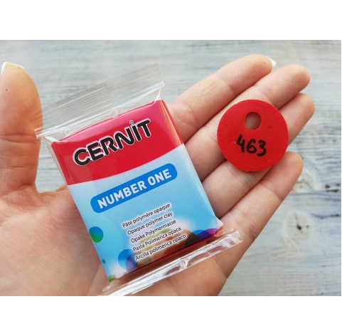Cernit Number One oven-bake polymer clay, deep red(x-mas red), Nr. 463, 56 gr