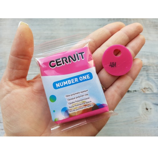 Cernit Number One oven-bake polymer clay, raspberry, Nr. 481, 56 gr