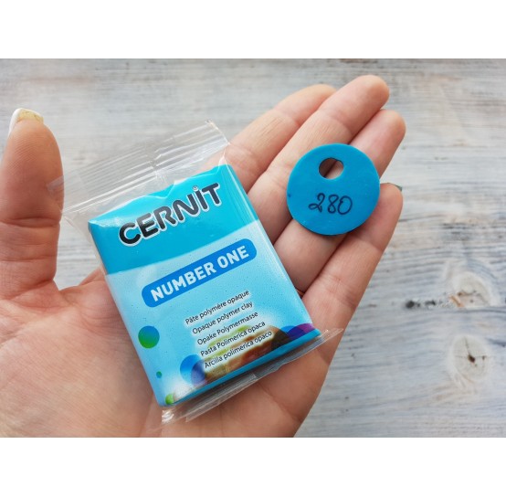 Cernit Number One oven-bake polymer clay, turquoise blue, Nr. 280, 56 gr