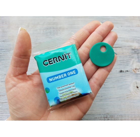 Cernit Number One oven-bake polymer clay, emerald green, Nr. 620, 56 gr