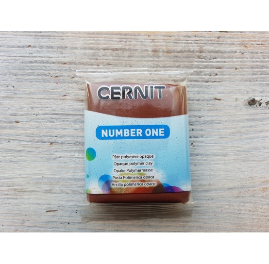 Cernit Number One oven-bake polymer clay, brown, Nr. 800, 56 gr