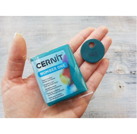 Cernit Number One oven-bake polymer clay, pine green, Nr. 662, 56 gr