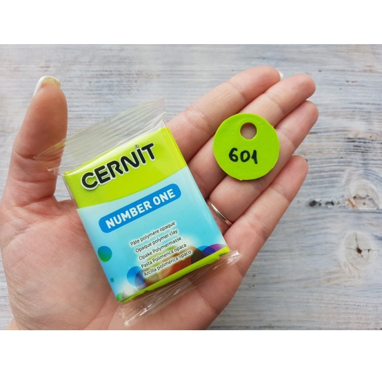 Cernit Number One oven-bake polymer clay, lime green, Nr. 601, 56 gr