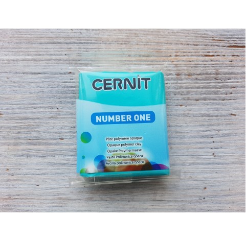 Cernit Number One oven-bake polymer clay, turquoise, Nr. 676, 56 gr