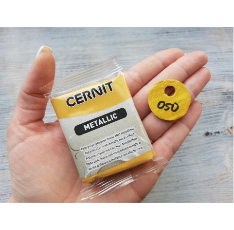 Cernit Metallic oven-bake polymer clay, gold, Nr. 050, 56 gr