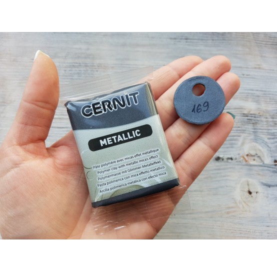 Cernit Metallic oven-bake polymer clay, hematite, Nr. 169, 56 gr