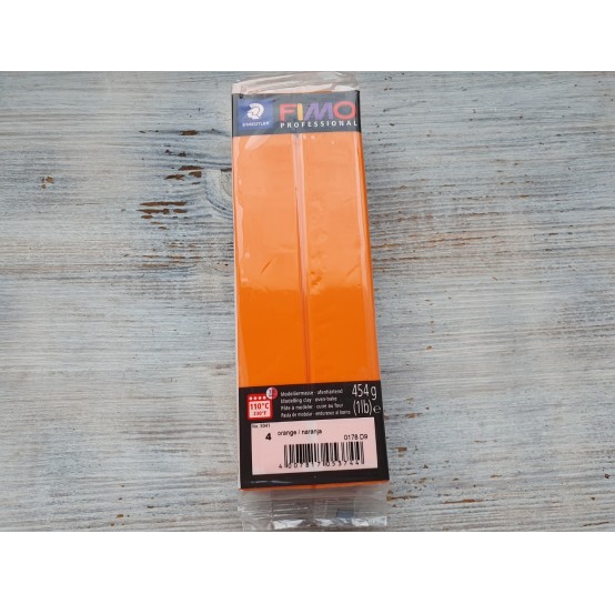 FIMO Professional oven-bake polymer clay, orange, Nr. 4, BIG PACKAGE 454 gr