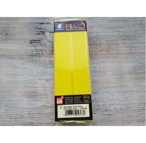 FIMO Professional oven-bake polymer clay, lemon yellow, Nr. 1, BIG PACKAGE 454 gr
