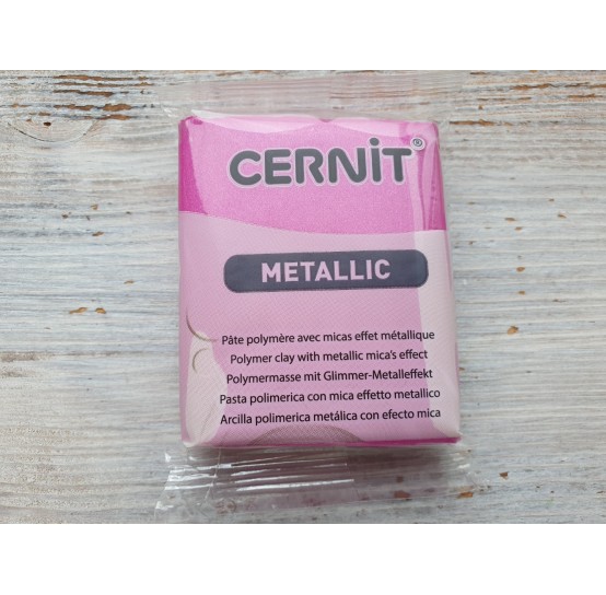 Cernit Metallic oven-bake polymer clay, magenta, Nr. 460, 56 gr