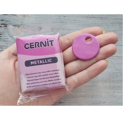 Cernit Metallic oven-bake polymer clay, magenta, Nr. 460, 56 gr