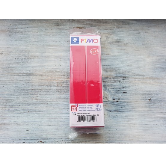 FIMO Soft oven-bake polymer clay, cherry red, Nr. 26, BIG PACKAGE 454 gr