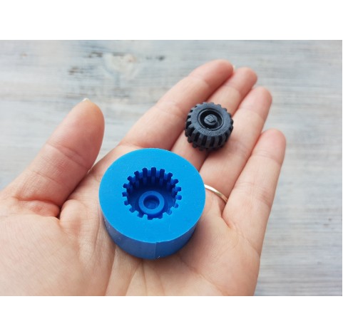 Silicone mold, Wheel, ~ Ø 2 cm, ~ H 1 cm