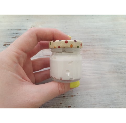 White chocolate imitation from oven-bake polymer clay, 40 gr., in a glass jar