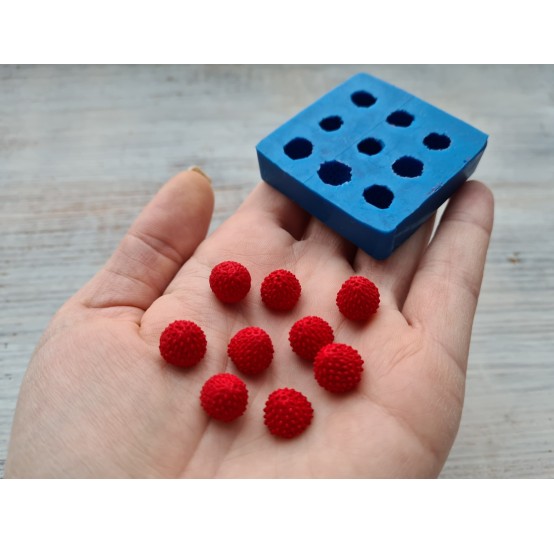 Silicone mold, Strawberries, small, 9 pcs., ~ Ø 1-1.1 cm, ~ H:1 cm