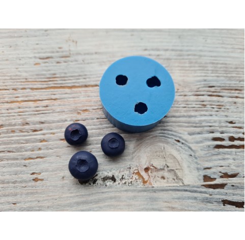 Silicone mold, Blueberry, 3 pcs., ~ Ø 1.1-1.3 cm, H:0.8-1 cm