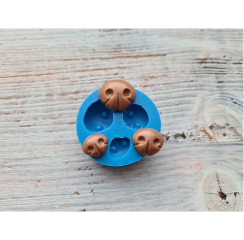 Silicone mold, bear's nose, 3 pcs., 1.8*1.5 cm, 1.5*1.3 cm, 1.3*1 cm