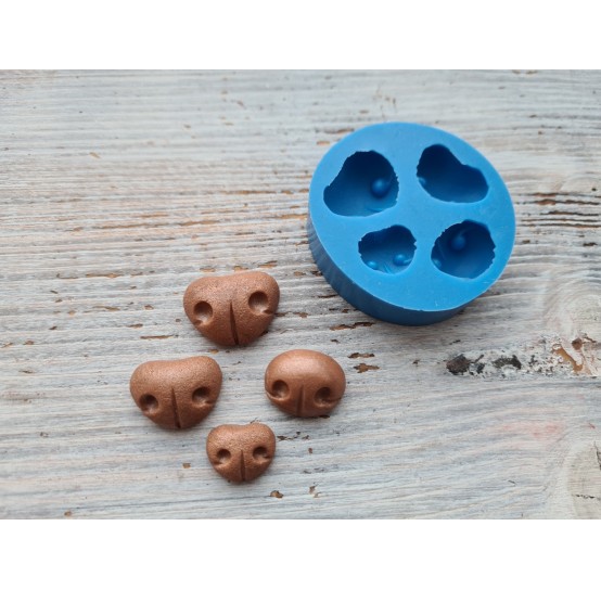 Silicone mold, Bear's nose, 4 pcs., 2.2 * 1.5 cm, 2 * 1.5 cm, 1.8 * 1.5 cm, 1.5 * 1.2 cm