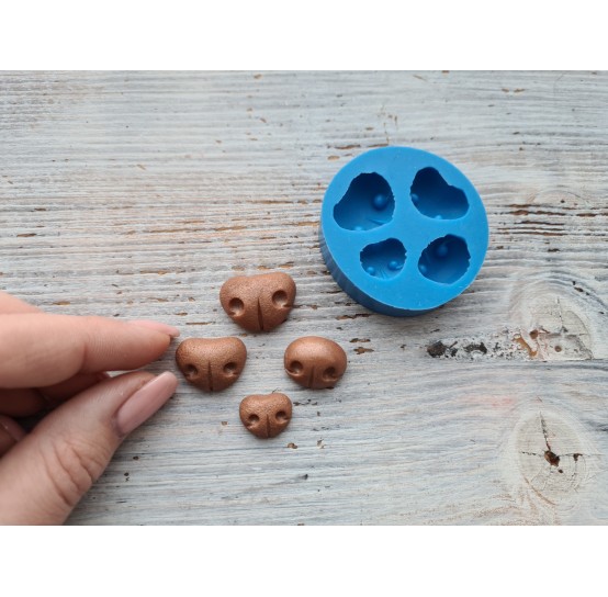 Silicone mold, bear's nose, version 2, 4 pcs., 2.2 *1.5 cm, 2*1.5 cm, 1.8*1.5 cm, 1.5*1.2 cm