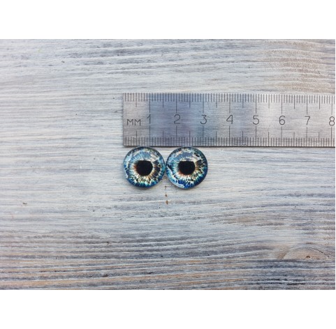 Glass eyes Blue 4, ~ Ø 1.6 cm