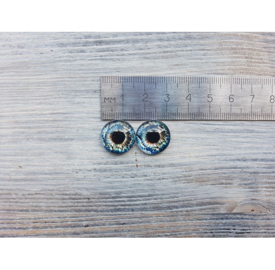Glass eyes Blue 4, ~ Ø 1.6 cm