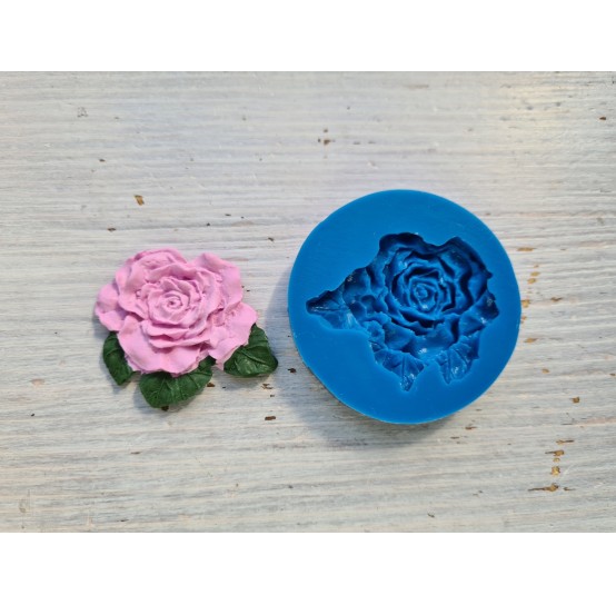 Silicone mold, Rose with leaf, large, ~ Ø 4.2 cm