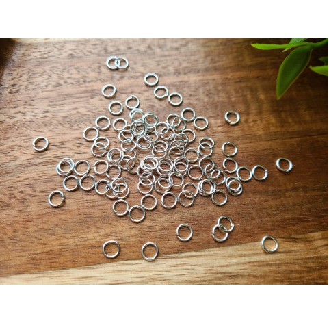Rings, silver color, ~ 100 pcs., 5 mm