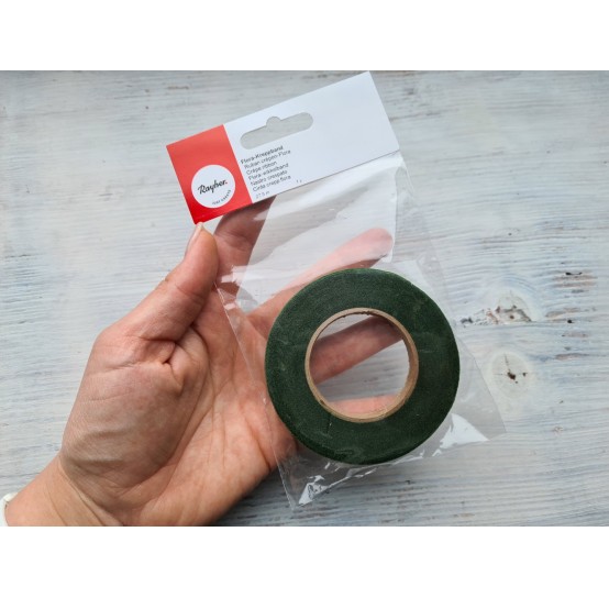 Floral tape, Rayher, dark green, 13 mm*27.5 m